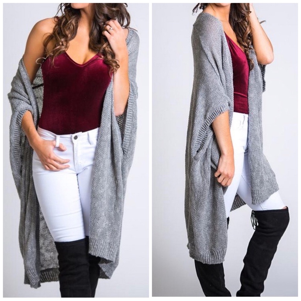 Grey SL Open Cardigan